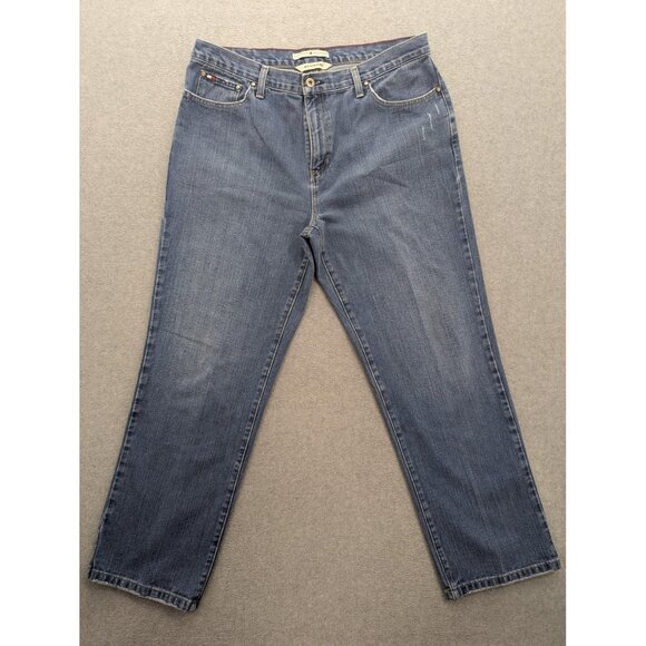 Vintage Tommy Hilfiger Jeans Womens 14 Blue Denim Boyfriend Relaxed Fit 00s - Picture 1 of 15